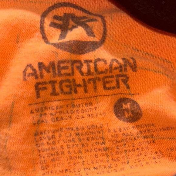 2 American Fighter Pink and Orange Burnout Graphic Tees - Picture 7 of 10